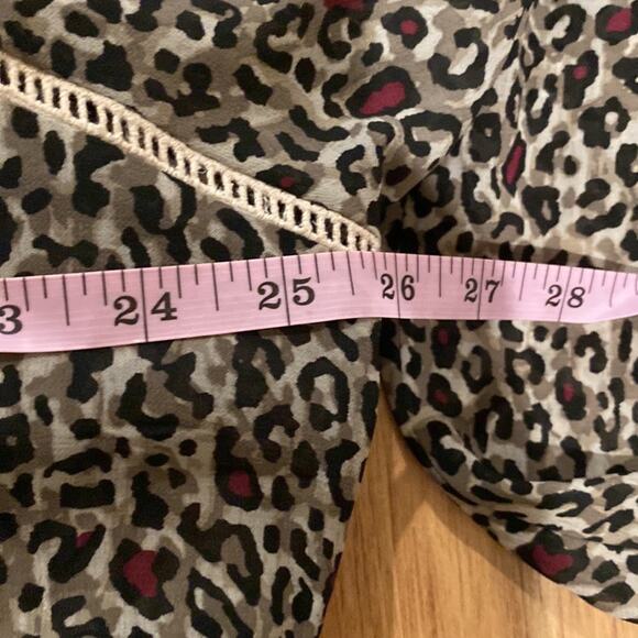 Democracy Women’s Animal Print & Lace Tunic Top EUC Sz 1X Flow Hippie Polyester - Picture 11 of 12